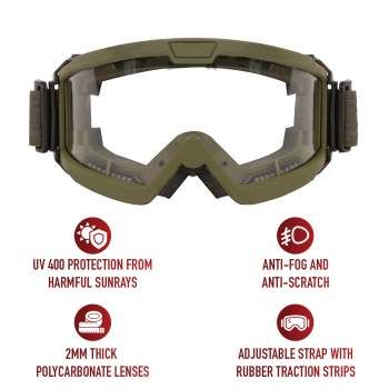 Rothco ANSI Rated OTG Goggles (OD Green / Clear Lens)